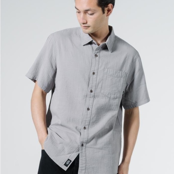 Thrills button down Mens cotton shirt XL gray - Picture 1 of 3